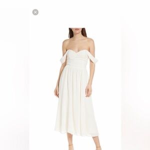 Reformation Strapless Cream Dress